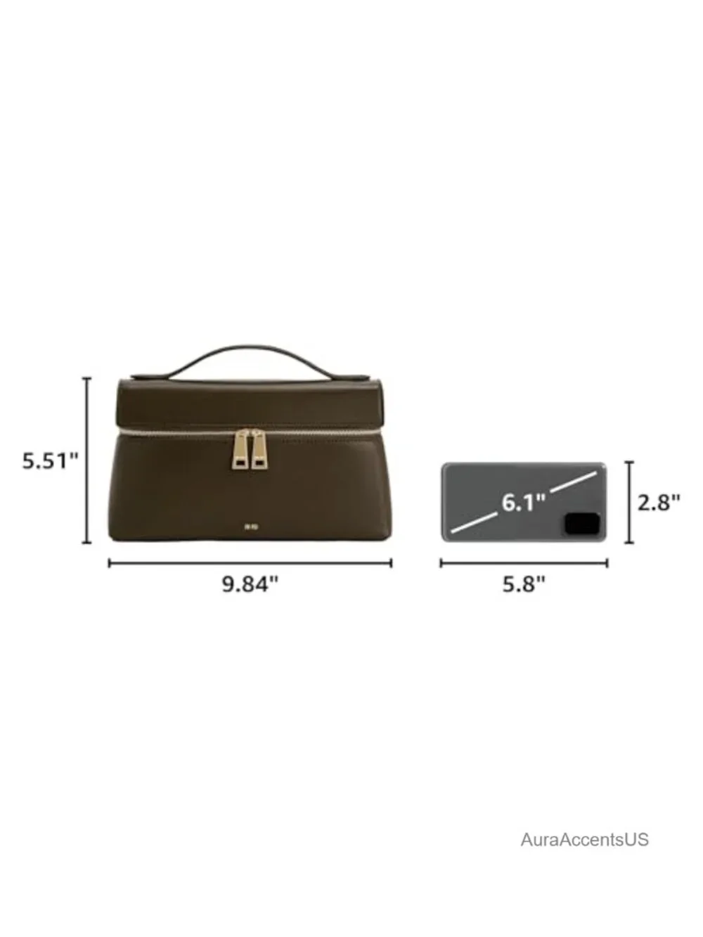 Vegan Leather Top Handle Satchel with Gold Hardware